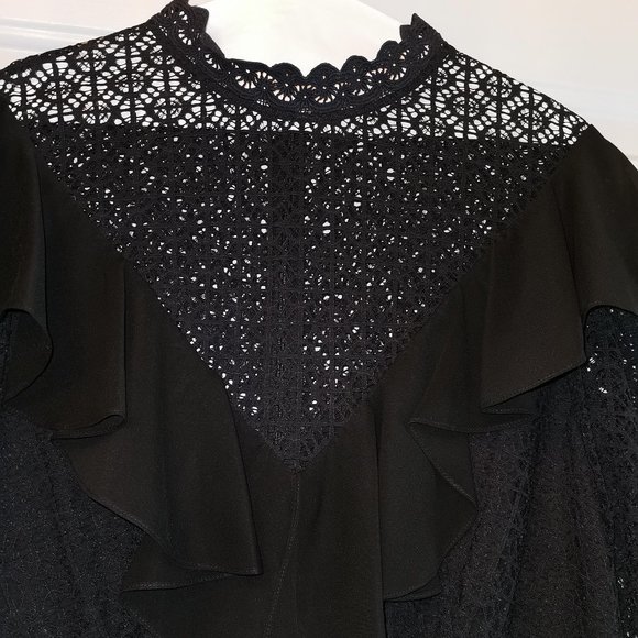 TEMPERLEY BLACK PRAIRIE DRESS Guipure lace dress. - Picture 3 of 9